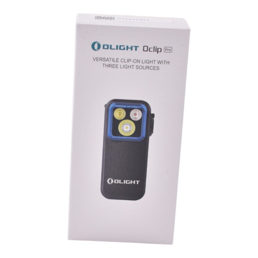Olight Oclip Pro Clipon Flashlight with Floodlight Spotlight and Red Light Black